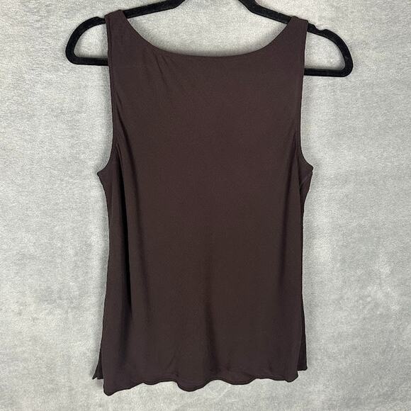 Eileen Fisher Tank Top Womens Medium Brown Silk Quiet Luxury Layering Capsule - Picture 5 of 12